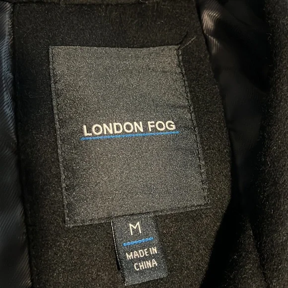Men’s London Fog Black Wool Pea Coat Medium